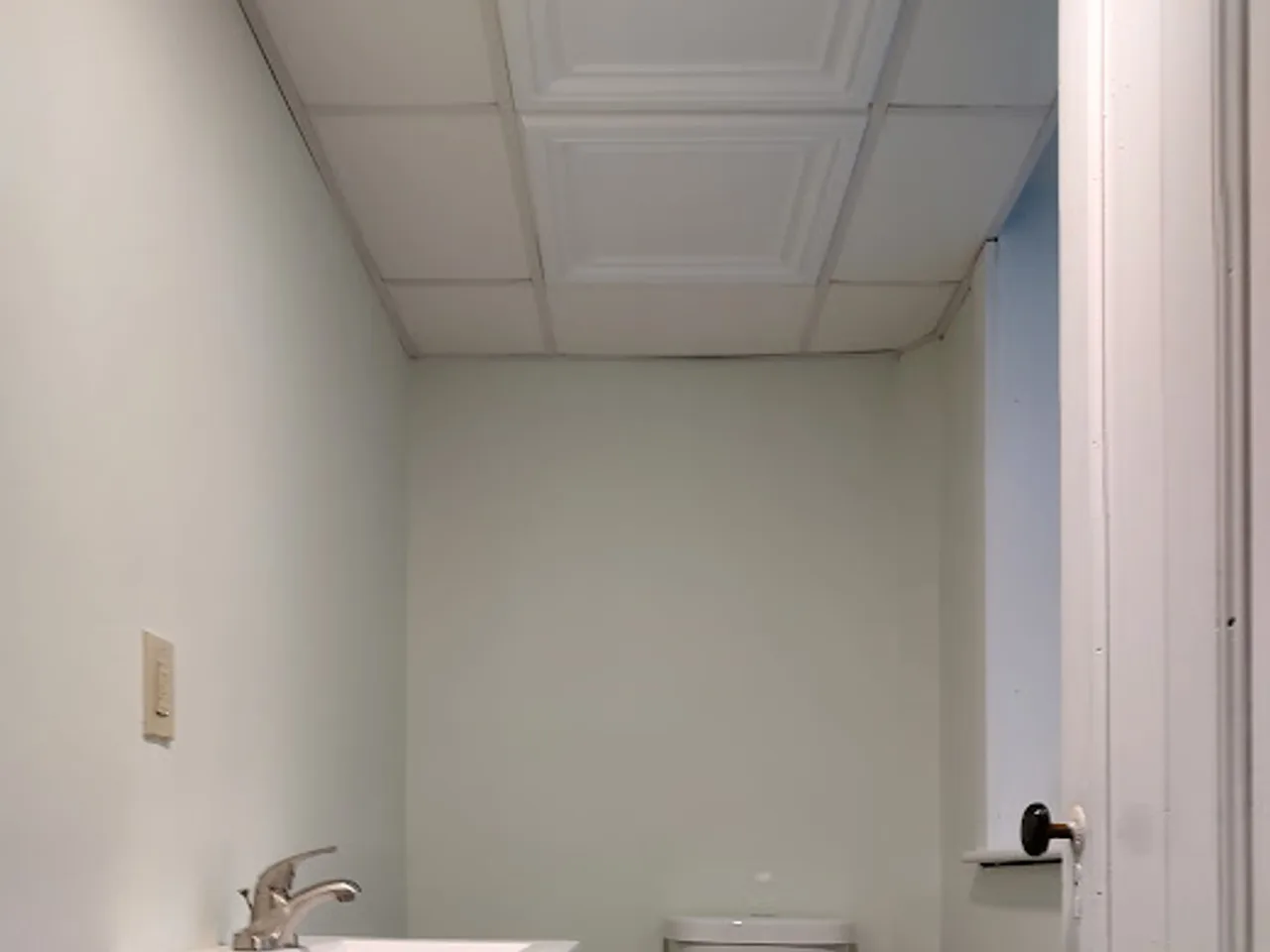 Basement half-bath build-out in Brockton, MA, after