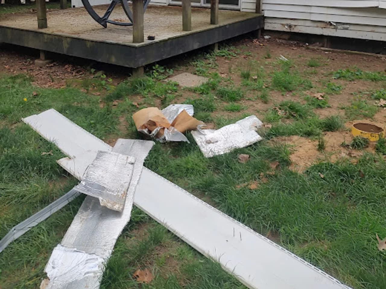 Deck rebuild + expansion in Norton, MA, before